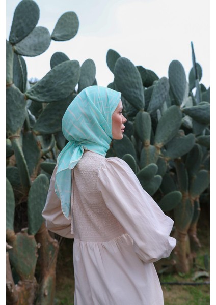 Evoline Desen Soft Eşarp Baby Blue 1168-10