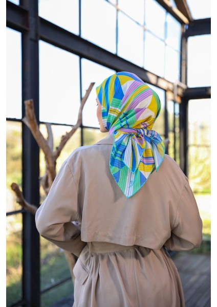 Boheme Collection Soft Eşarp Yeşil Mavi 1174-07