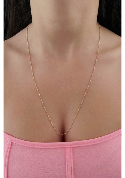 14 Ayar Altın Sarı Topçuk Zincir 1.20 mm