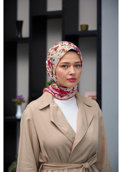 Harmony Collection Soft Eşarp Venedik Kırmızı Bej 1180-06