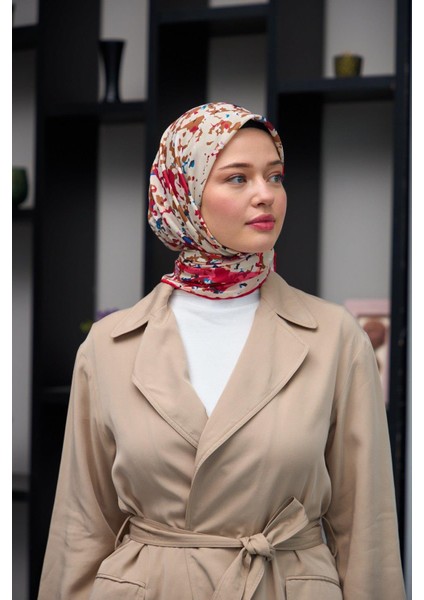 Harmony Collection Soft Eşarp Venedik Kırmızı Bej 1180-06
