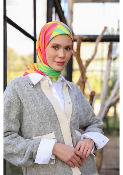 Amanda Desen Soft Eşarp Sarı Turuncu 1170-05
