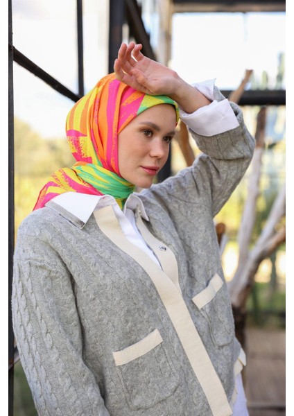 Amanda Desen Soft Eşarp Sarı Turuncu 1170-05