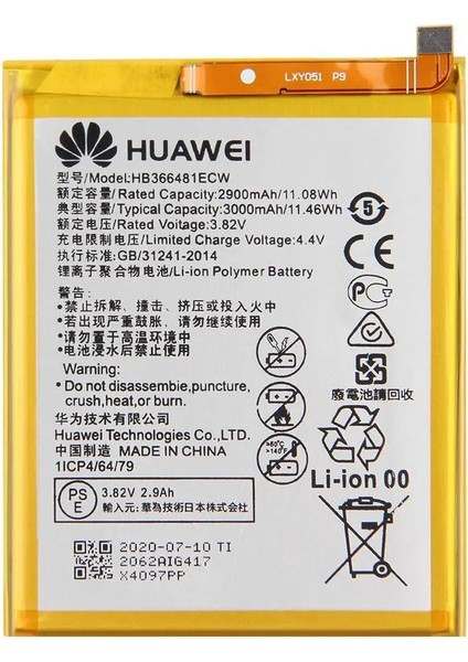 Tekno Prime Huawei P Smart ile Uyumlu Ithal Pil