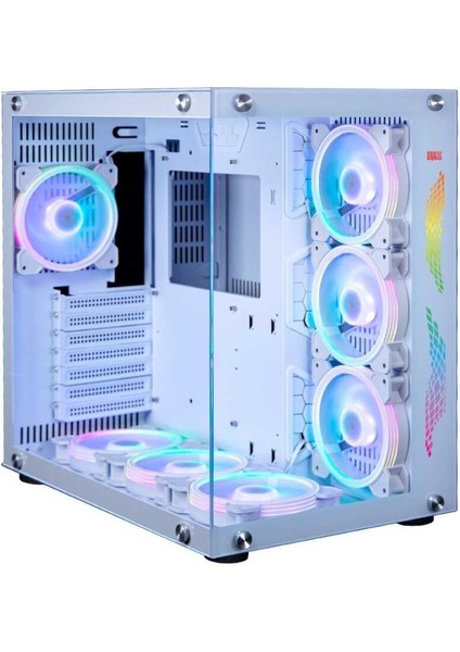 WarFire 7x Argb Fan USB 3.0 Psu Yok ATX Gaming Bilgisayar Kasası Beyaz