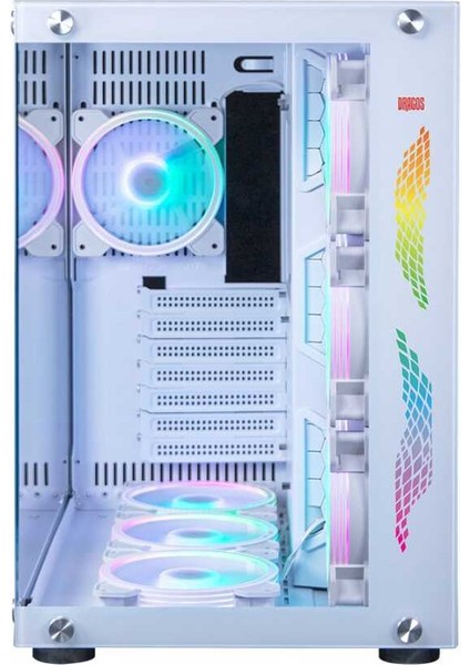 WarFire 7x Argb Fan USB 3.0 Psu Yok ATX Gaming Bilgisayar Kasası Beyaz