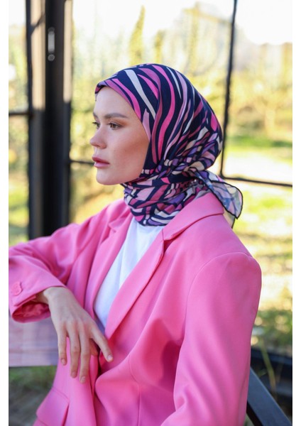 Poncy Desen Soft Eşarp Lacivert Pembe 1169-13 fiyatları