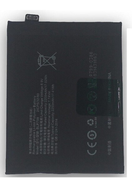 Oppo Realme 7 Pro ile Uyumlu Ithal Pil BLP799