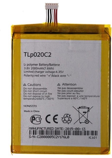 Alcatel Idol 2 ile Uyumlu Ithal Pil TLP020C2