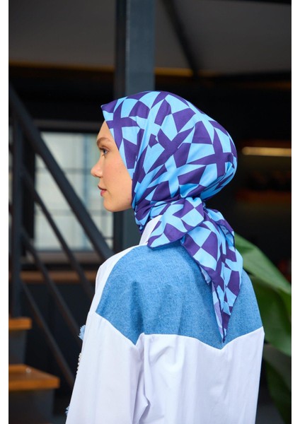 Harmony Collection Soft Eşarp Mor Turkuaz 1181-11