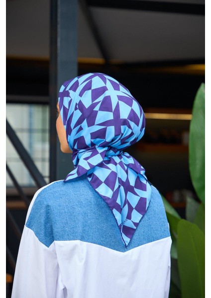 Harmony Collection Soft Eşarp Mor Turkuaz 1181-11