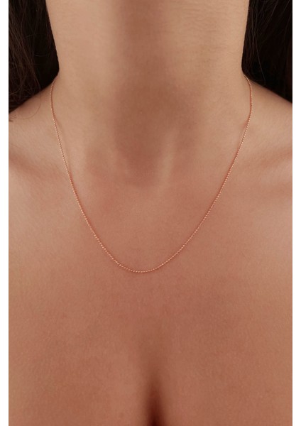 14 Ayar Altın Rose Topçuk Zincir 1.00 mm