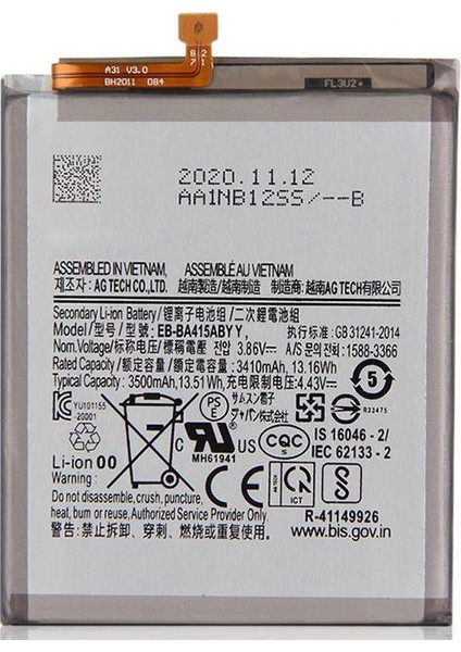 Samsung Galaxy A41 A415F ile Uyumlu Ithal Pil