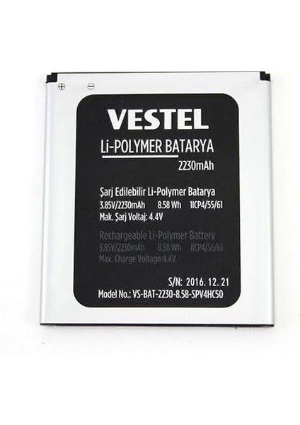 Tekno Prime Vestel Venüs E4 ile Uyumlu Ithal Pil