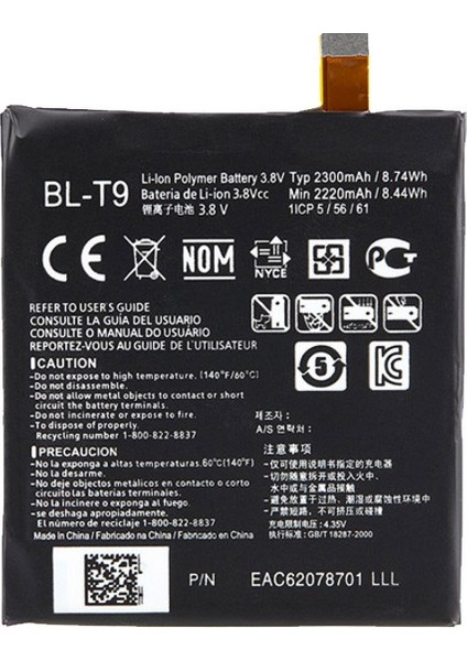 Lg x Cam K580 ile Uyumlu Ithal Pil BLT23