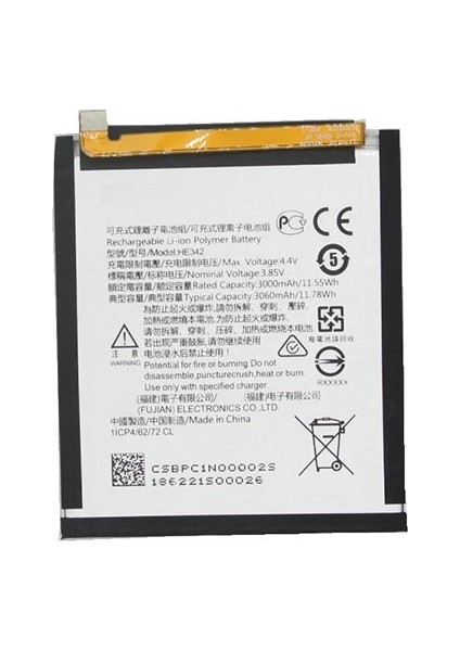 Nokia 6.1 ile Uyumlu Ithal Pil HE345