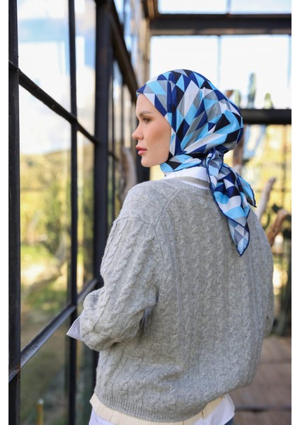 Triano Desen Soft Eşarp Lacivert Siyah 1171-02