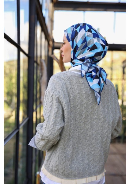 Triano Desen Soft Eşarp Lacivert Siyah 1171-02
