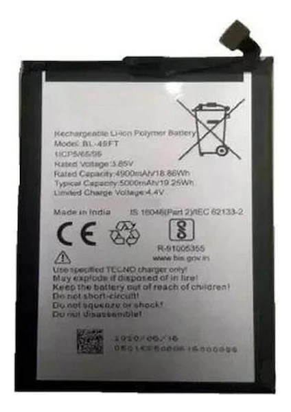 Tecno Camon 19 ile Uyumlu Ithal Pil BL49LT
