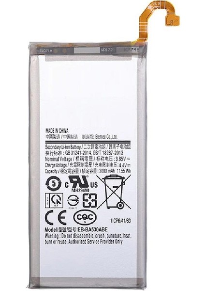 Samsung Galaxy A8 2018 A530F ile Uyumlu Ithal Pil