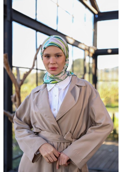 Poncy Desen Soft Eşarp Nane Yeşili 1169-08