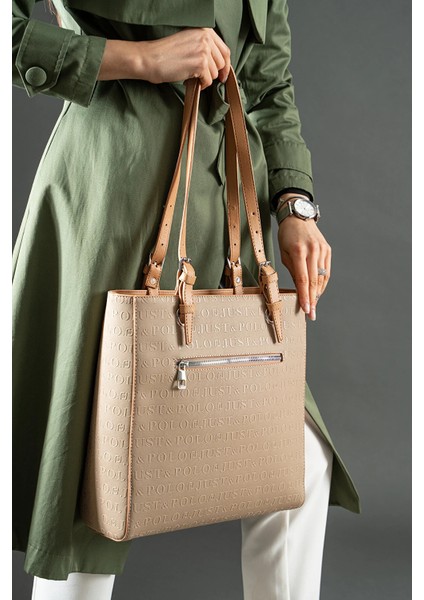 Kadın Kum-Taba Gofraj Baskılı Büyük Boy Omuz ÇANTASI-J4067 fiyatları