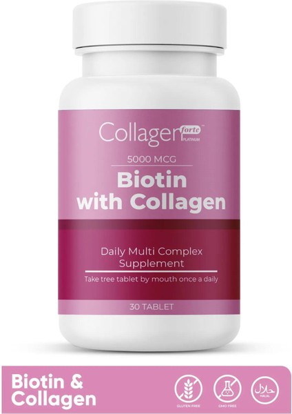 Biotin With Collagen,Saç Vitamini, Tırnak & Cilt Için Güçlendirici