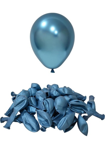 12 Inç Krom Mavi Balon 10 Adet
