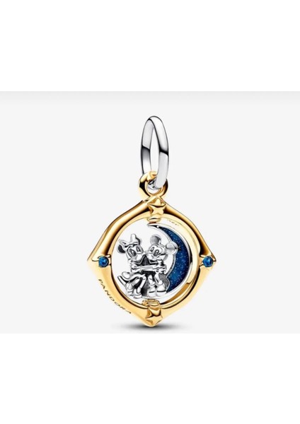 Disney Mickey Mouse ve Minnie Mouse Iki Renkli Dönen Ay Sallantılı Charm