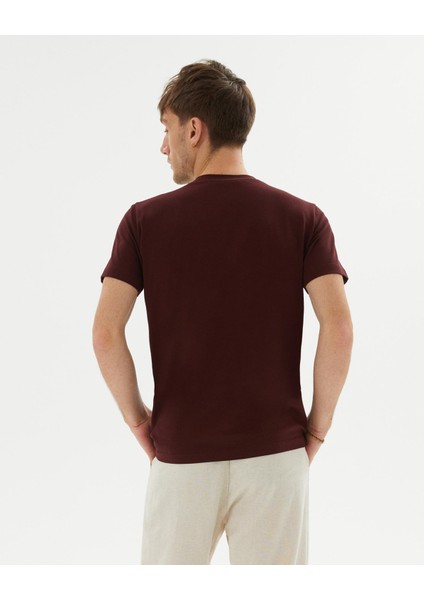 Kahverengi Erkek Organik Pamuk Kısa Kollu Bisiklet Yaka Basic T-Shirt fiyatları