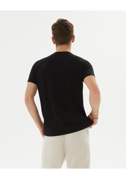 Siyah Erkek Organik Pamuk Kısa Kollu Bisiklet Yaka Basic T-Shirt fiyatları