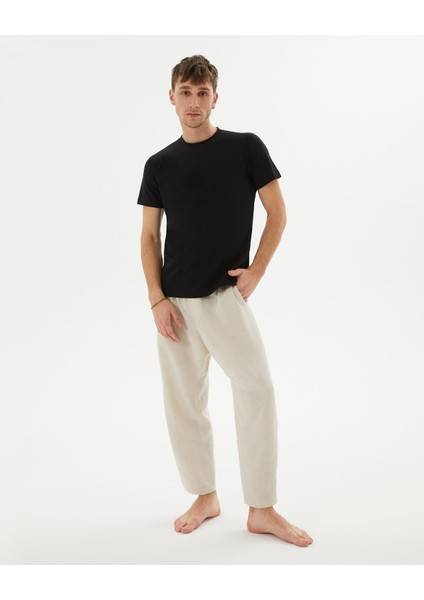 Siyah Erkek Organik Pamuk Kısa Kollu Bisiklet Yaka Basic T-Shirt modelleri