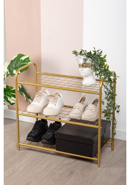 Gold Ayakkabılık Metal Ayakkabılık Ayakkabı Rafı Ayakkabı Düzenleyici Raf 3 Katlı Ayakkabılık fiyatları