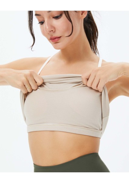 Kadın Açık Gri Sütyenli Yoga Atlet - GOTS Organik Pamuk, İç Sütyenli, Ayarlanabilir Askılı, Yüzücü Sırtlı, Çıkarılabilir Pedli Spor Atlet modelleri