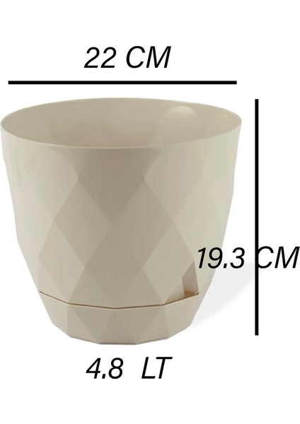 No4 3 Adet 4,8 Litre Karasu Plastik Yakamoz Saksı