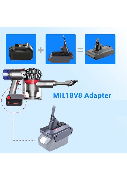 Makita 18V Lityum-Iyon Pil Için V7 V8 Adaptörü Dyson V7 V8 Aracına Dönüştürme Dyson V8 Serisi Için Kullanın (Yurt Dışından) modelleri