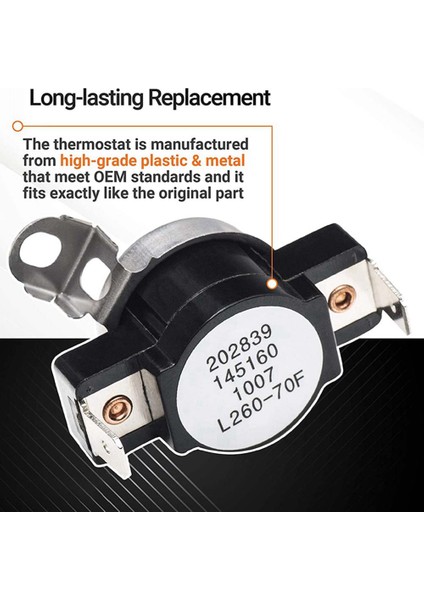 3204267 Frigidaire Kenmore Electrolux Kurutucu Için Kurutucu Termostatı Yedek Parça - 508516 73204267 AP213147'NIN Yerini Alır (Yurt Dışından) indirimleri