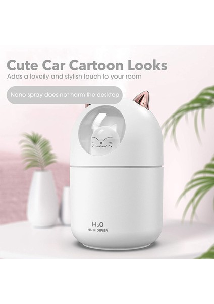 Sevimli Kedi Ev Için Serin Sisli Nemlendirici, Kedi Gece Lambası Bebek Odası Için Temel Saf Hava, Kolay Temizlenebilir Sessiz Çalışma Beyaz (Yurt Dışından) fiyatları