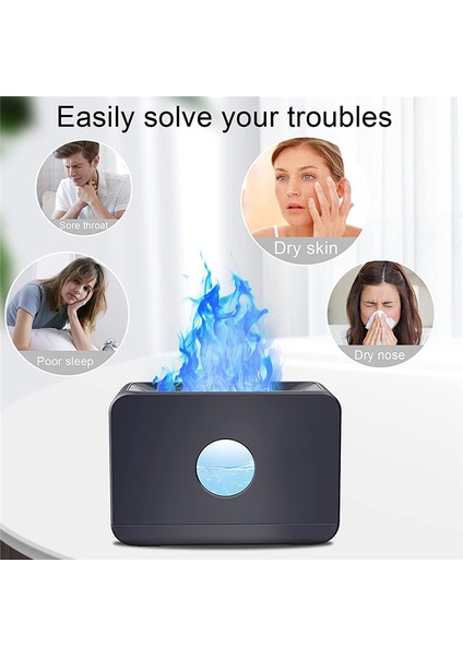 Alev Difüzörü, Alev Işığı Hava Nemlendiricili Uçucu Yağ Difüzörü 220ML Aroma Difüzör Ev, Ofis Beyaz (Yurt Dışından) fırsatları