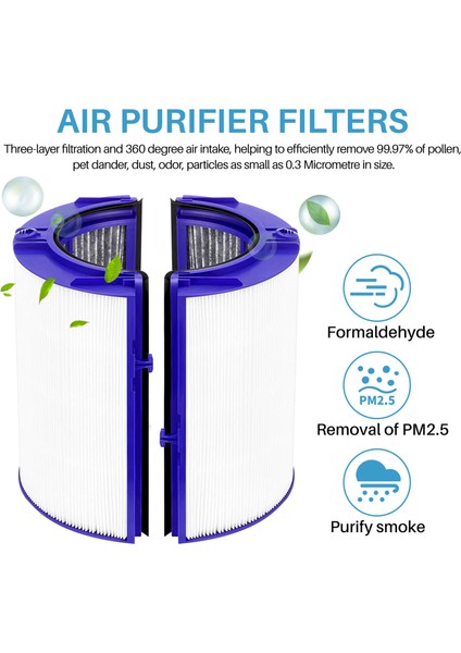 Dyson TP06 HP06 PH01 PH02 Hava Temizleme Cihazı Gerçek Hepa Filtre Seti Için Hepa Filtre Yedek Parça Parça 970341-01 ile Karşılaştırın (Yurt Dışından)