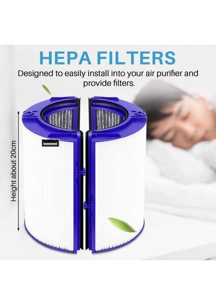 Dyson TP06 HP06 PH01 PH02 Hava Temizleme Cihazı Gerçek Hepa Filtre Seti Için Hepa Filtre Yedek Parça Parça 970341-01 ile Karşılaştırın (Yurt Dışından)