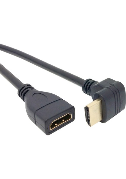 HDMI Dişi Erkek Uzatma Aparatı 90 Derece Dirsek Kablosu 50 cm 4666