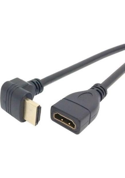 HDMI Dişi Erkek Uzatma Aparatı 90 Derece Dirsek Kablosu 50 cm 4666