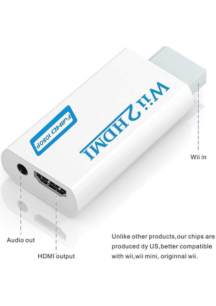 Nintendo Wii Için HDMI Tv Kablo Çevirici Dönüştürücü Adaptör 4542