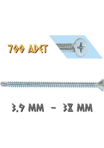 Yhb Matkap Uçlu Akıllı Vida 3.9X38 Mm. - 700 Adet