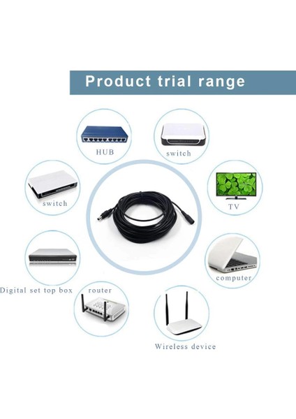 Dc Adaptör Uzatma Kablosu 10 Metre 5.5mm x 2.1mm Dişi Erkek Modem Uzatma 4386 fırsatları