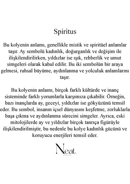 Spiritus Kadın Çelik Kolye