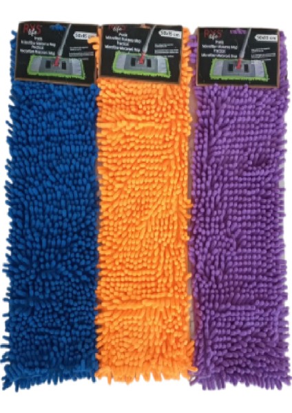 2 Adet Nemli ve Kuru Makarna Mop Ucu Mikrofiber Paspas Yedeği 50 cm