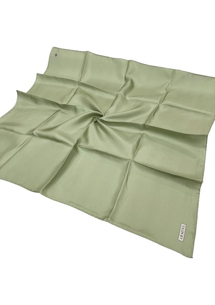 Düz Ipek Eşarp - 204 Yağ Yeşili Twill