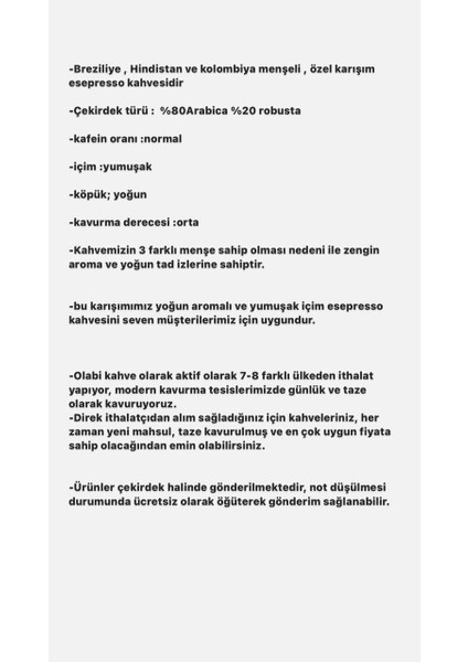 Yumuşak içimli lüks espresso kahve çekirdeği Espresso ve filtre için uygun (Gold)